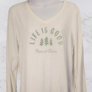 ☆Life is good☆ "Rain or Shine" Womens Long Sleeve Tee